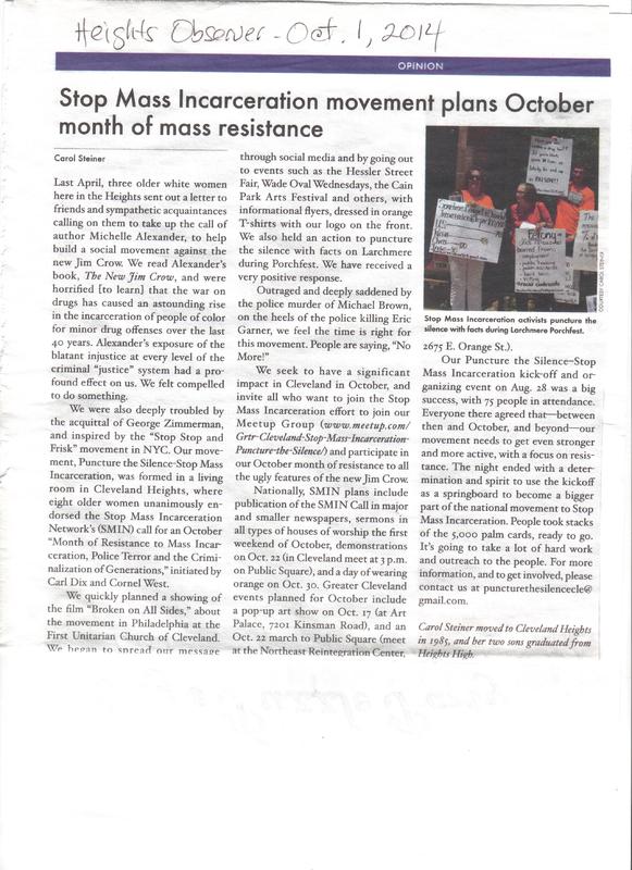 Heights Observer Article — Stop Mass Incarceration Network