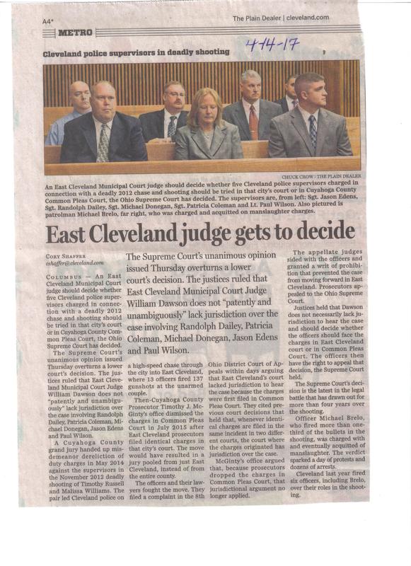 East Cleveland Judge Gets to Decide –Williams and Russell