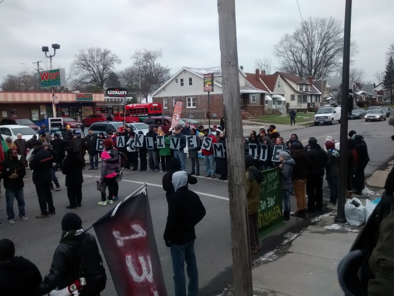 Ferguson Folks Come to Cleveland–Outside Cleveland Police Department 1st District–Tamir’s Murderers