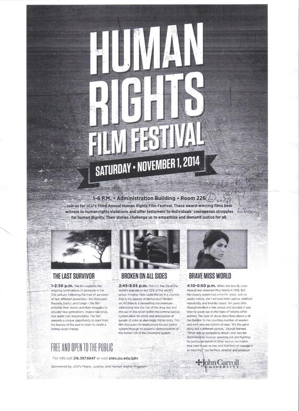 John Carroll University Human Rights Film Series Flyer