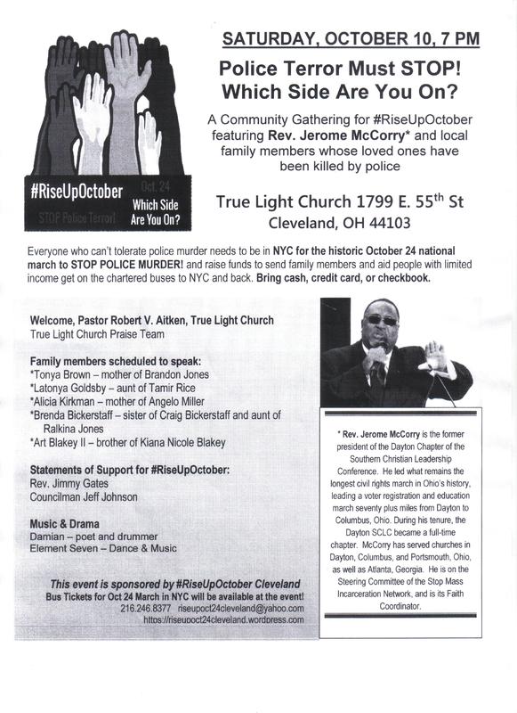 Flyer Announcing Rev. McCorry at True Light Church