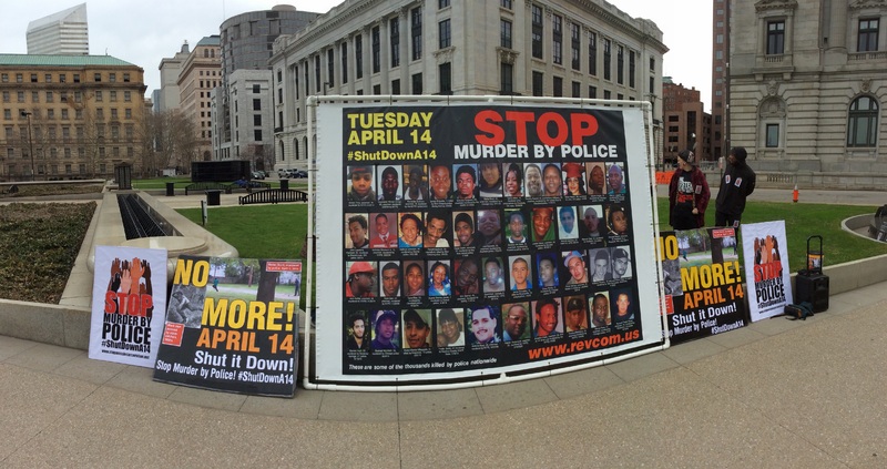 Stolen Lives Banner at April 14, 2015 Demonstration