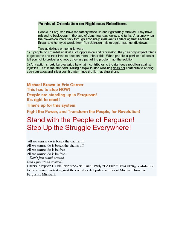 Stop Mass Incarceration Network Support for Ferguson Rebellion