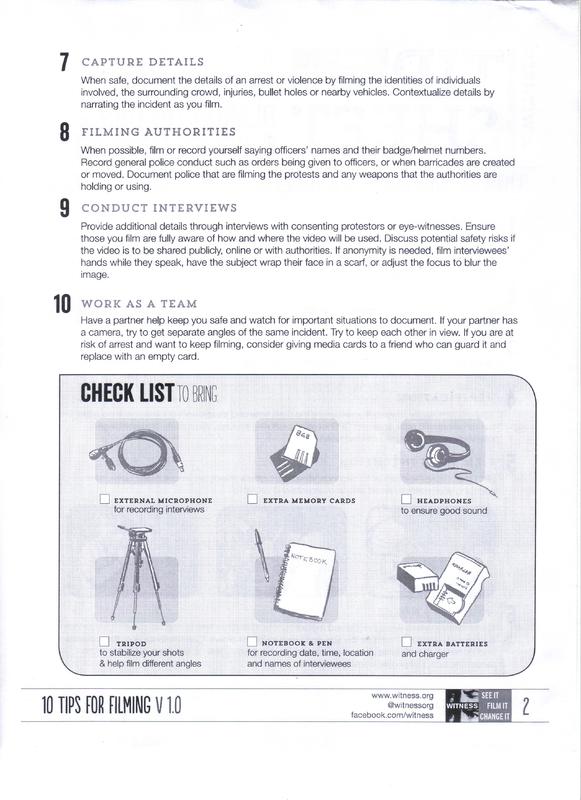 Tips for Filming Protests p. 2