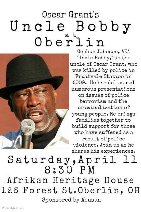 Uncle Bobby’s Oberlin Appearance Flyer